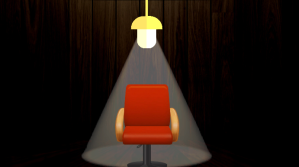 Powerpoint Interrogation Chair Light Background Presentación (16:9) template