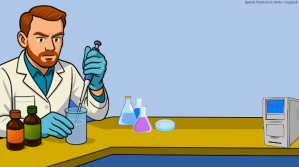Powerpoint Lab Career Blue Background Presentation Presentasi (16:9) template