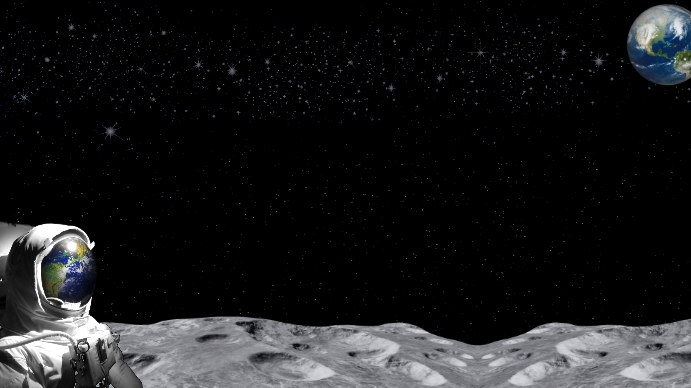 Powerpoint Moon Astronaut Background Template | PosterMyWall