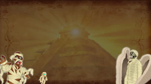 Powerpoint Mummy's Tomb Background Prezentacja (16:9) template