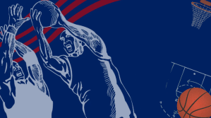Powerpoint NBA Basketball Blue Background Prezentacja (16:9) template
