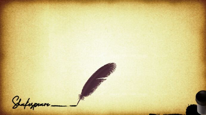 Powerpoint Old Paper Feather Writing background Template | PosterMyWall