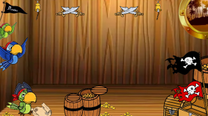 Powerpoint Pirate Parrots Background Præsentation (16:9) template