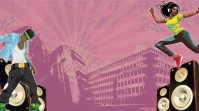 Powerpoint Urban Music Background งานนำเสนอ Presentation (16:9) template