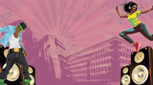 Powerpoint Urban Music Background Præsentation (16:9) template