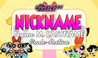Powerpuff Girls Name Tag template
