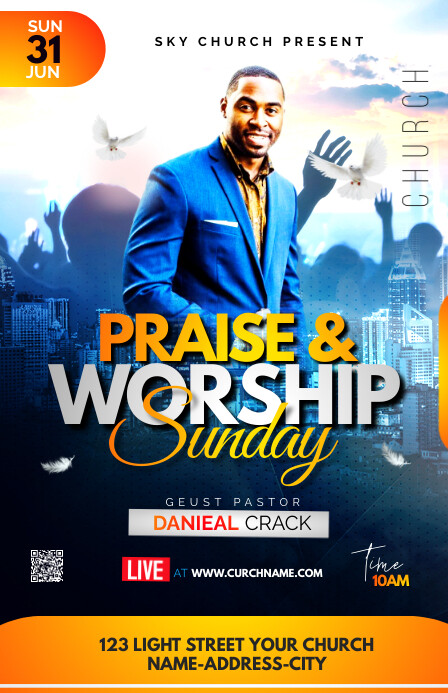 Praise & Worship Conference template Kalahating pahina na Wide