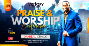 Blue Praise and Worship Conference Facebook Group Cover Photo Template