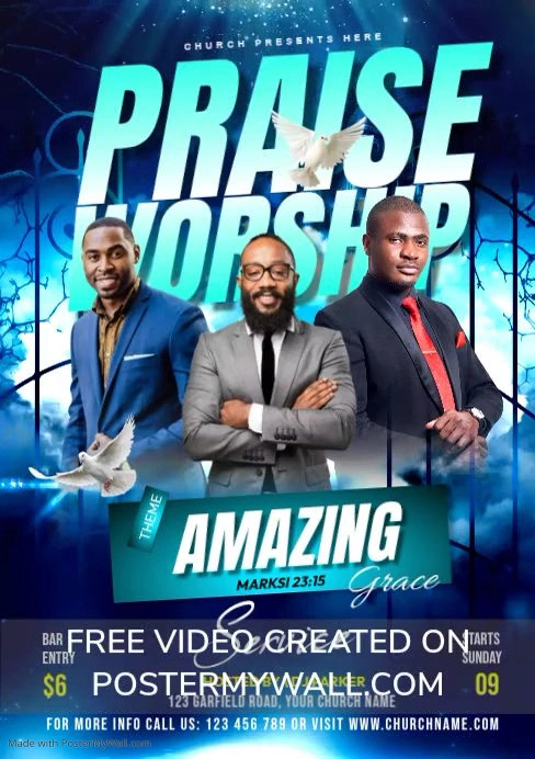 PRAISE & WORSHIP Template | PosterMyWall