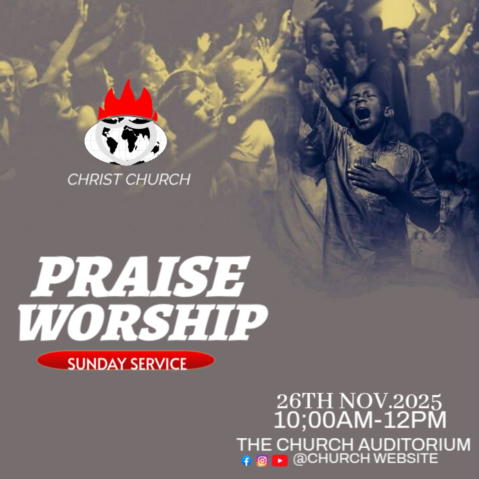 PRAISE & WORSHIP Template | PosterMyWall