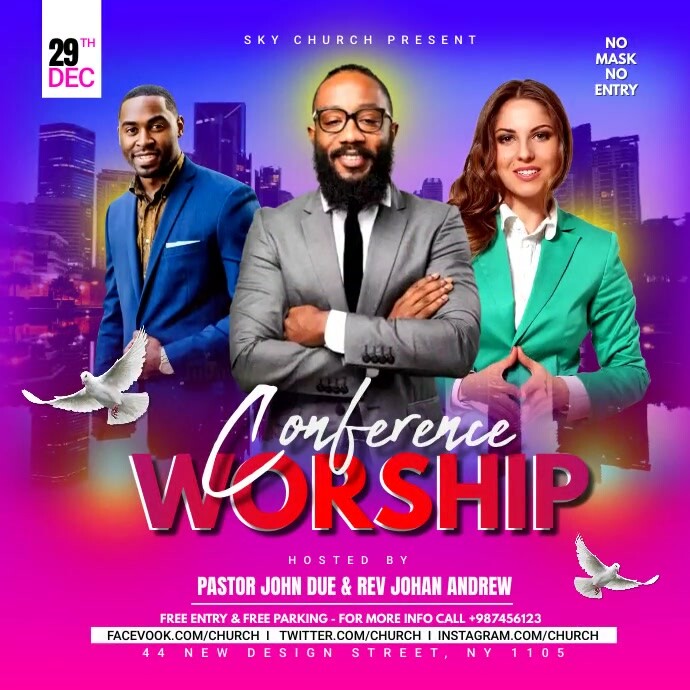 PRAISE & WORSHIP Template | PosterMyWall