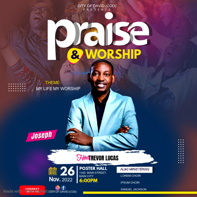 Copy of praise & worship | PosterMyWall