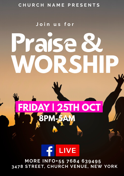 Praise & worship Template | PosterMyWall