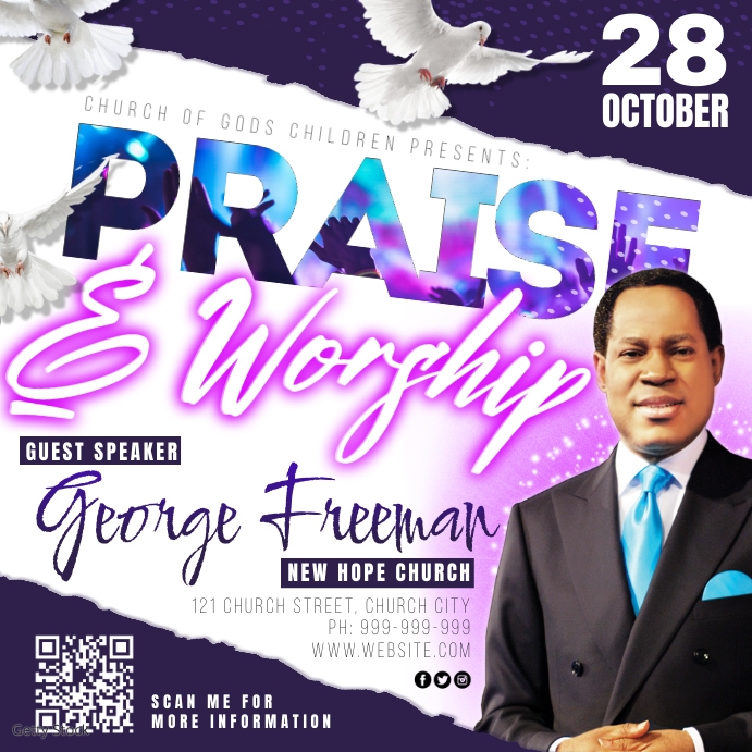 Praise &amp; Worship Poster Template | PosterMyWall