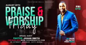 Black Praise and Worship Event Facebook Group Cover Photo Template