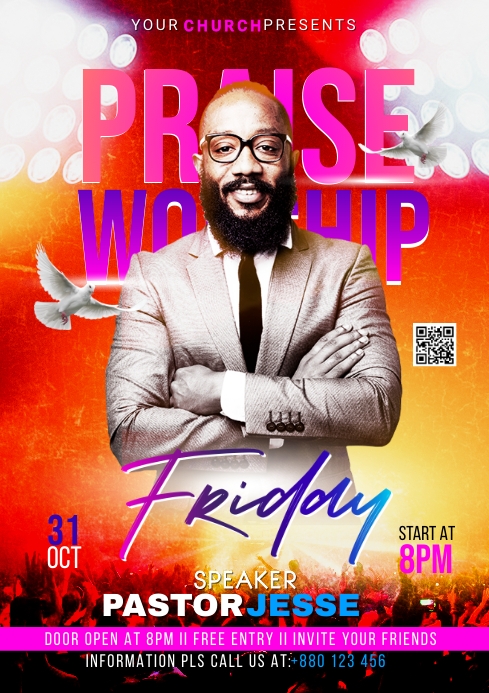 Praise & Worship template | PosterMyWall