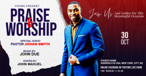 White church event Facebook Group Cover Photo Template