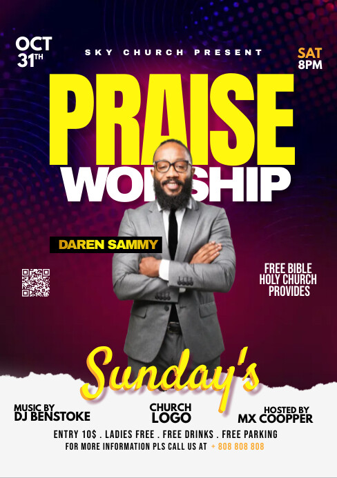 Praise & Worship template | PosterMyWall