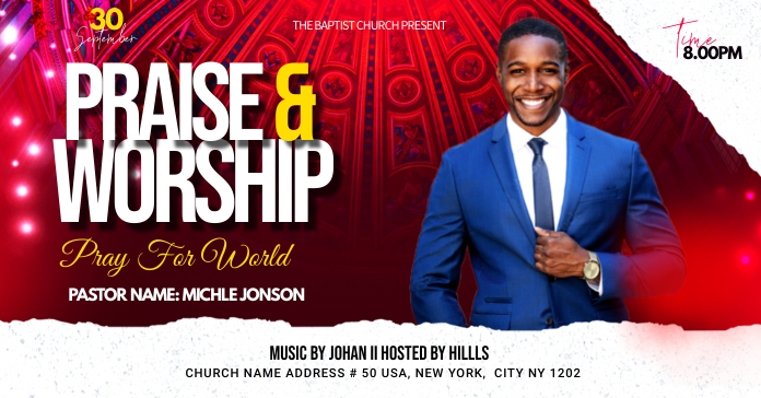 Praise & Worship Conference template Facebook Ad