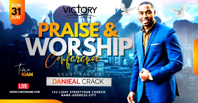 Praise & Worship Conference template Reklama na Facebooka