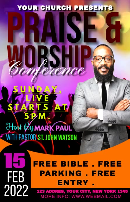 Praise & worship Half Page Wide template