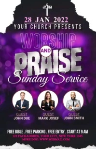Praise & worship Half Page Wide template