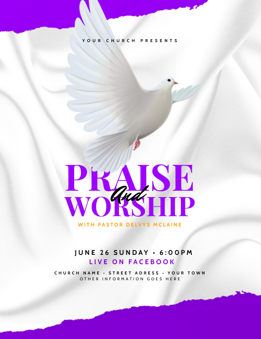 Praise and Worship Church Flyer Template PosterMyWall