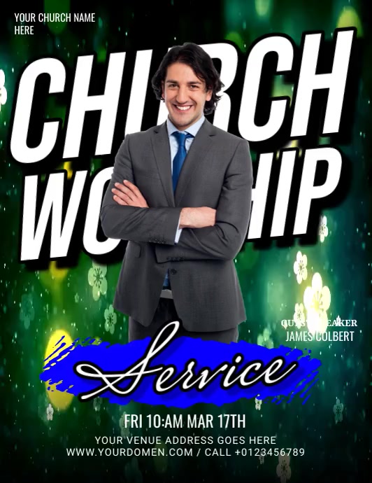 PRAISE and worship (6) Flyer (Letter pang-US) template