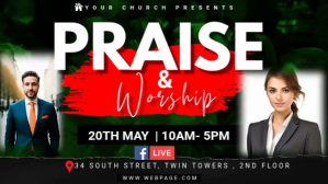 黑色 Praise and Worship Event Презентация Template
