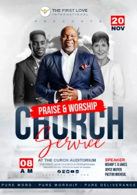 Praise and Worship Church Flyer Template A2