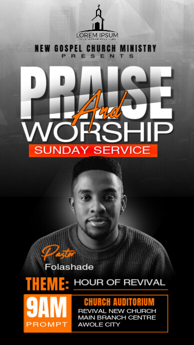 praise and worship church template Instagram-verhaal