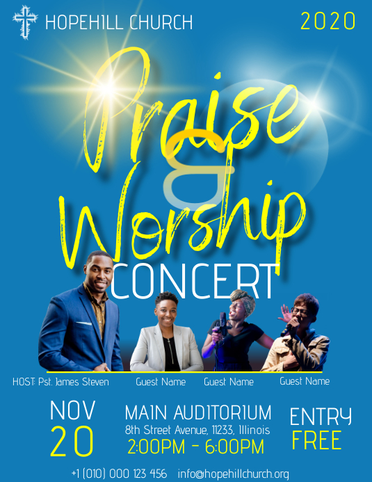 Praise and Worship Concert Flyer Template PosterMyWall