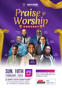 Praise and Worship Concert flyer A4 template