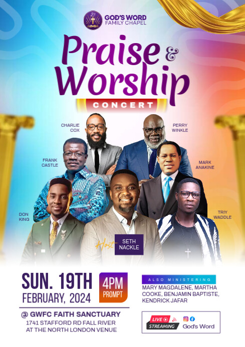 Praise and Worship Concert flyer A4 template