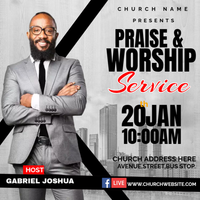 Modèle PRAISE AND WORSHIP | PosterMyWall