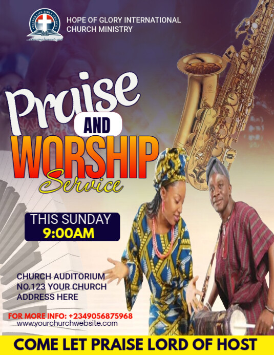 PRAISE AND WORSHIP Pamflet (VSA Brief) template