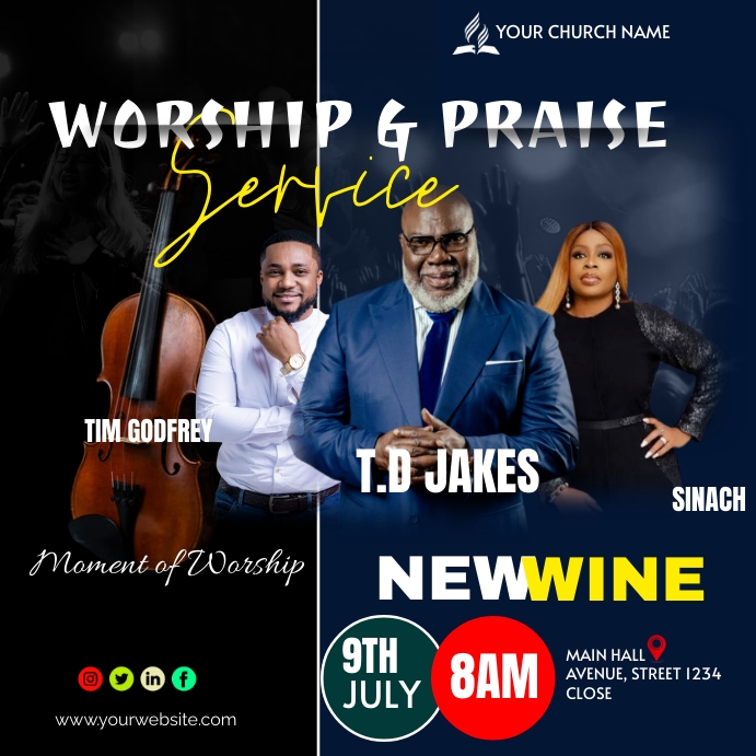Praise and worship Instagram Post template