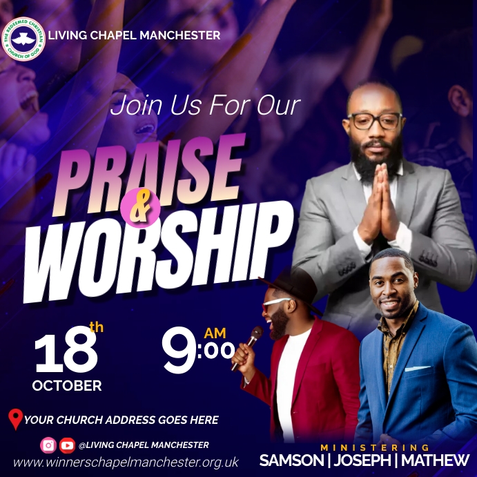 PRAISE AND WORSHIP Template | PosterMyWall