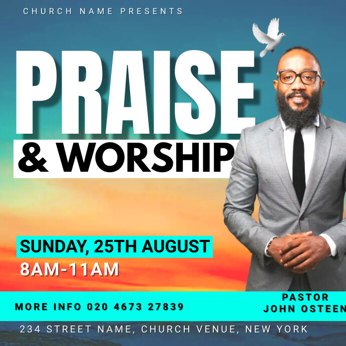 praise and worship Templat | PosterMyWall