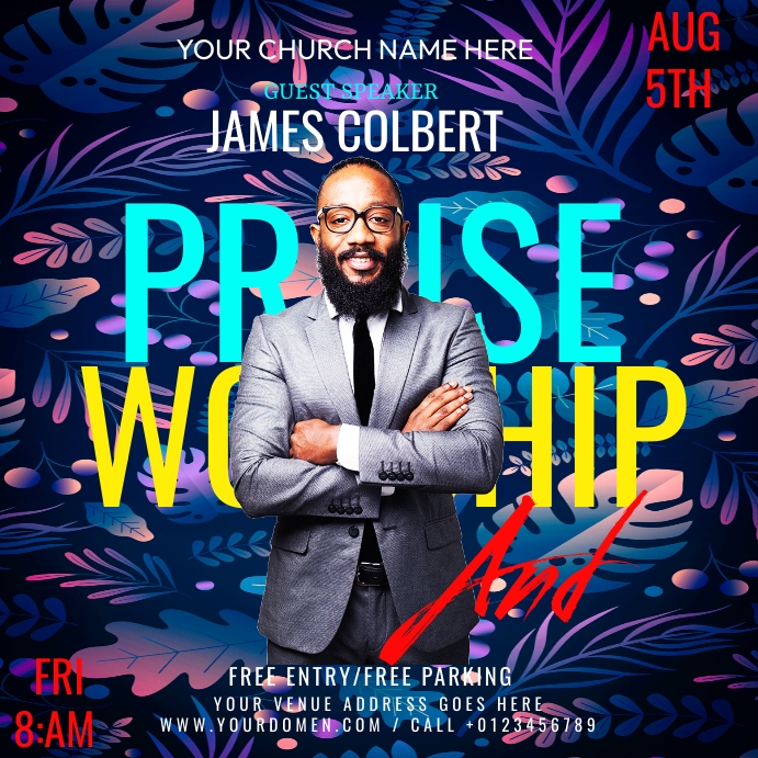 Copy of Praise and worship | PosterMyWall