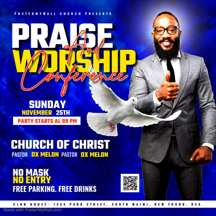 PRAISE AND WORSHIP Template | PosterMyWall