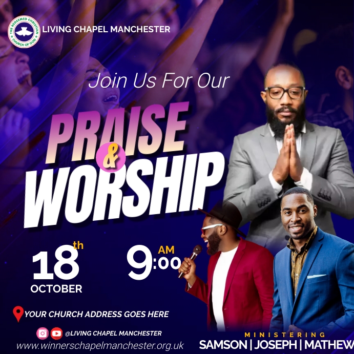 Plantilla de PRAISE AND WORSHIP | PosterMyWall
