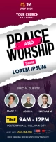 praise and worship Roll Up Banner 2' × 5' template