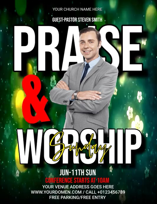 PRAISE and worship Template | PosterMyWall
