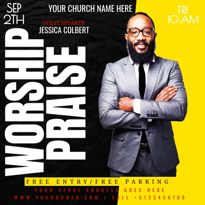 PRAISE and worship Template | PosterMyWall
