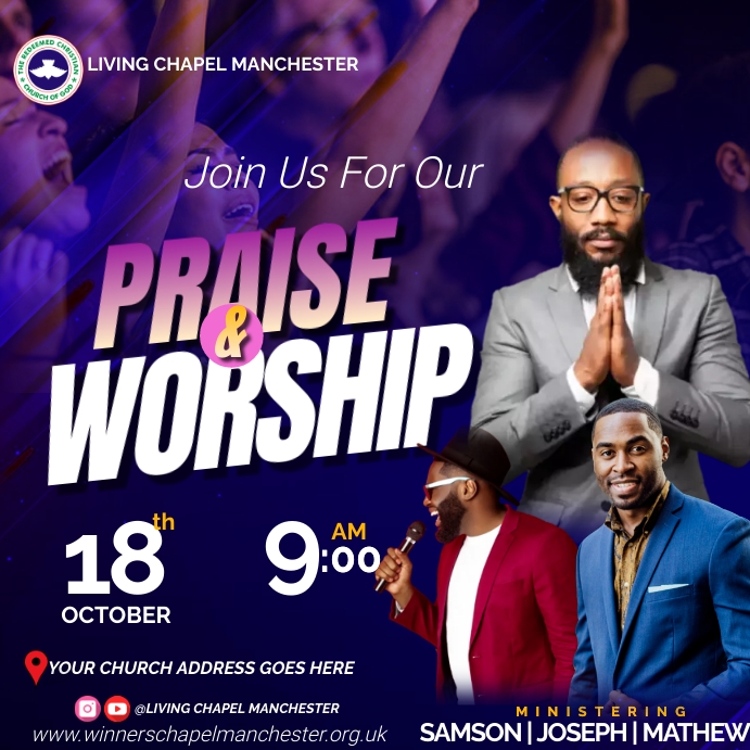 PRAISE AND WORSHIP Template | PosterMyWall