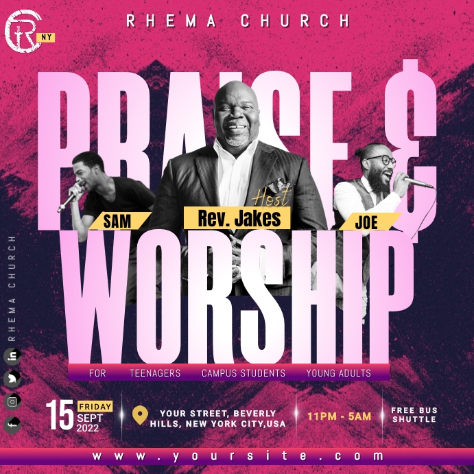 Copy of Praise and Worship PosterMyWall