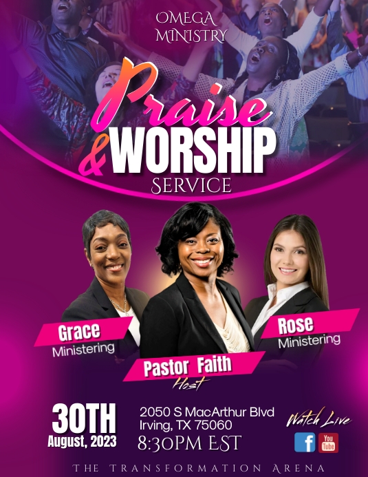 Plantilla de PRAISE AND WORSHIP | PosterMyWall