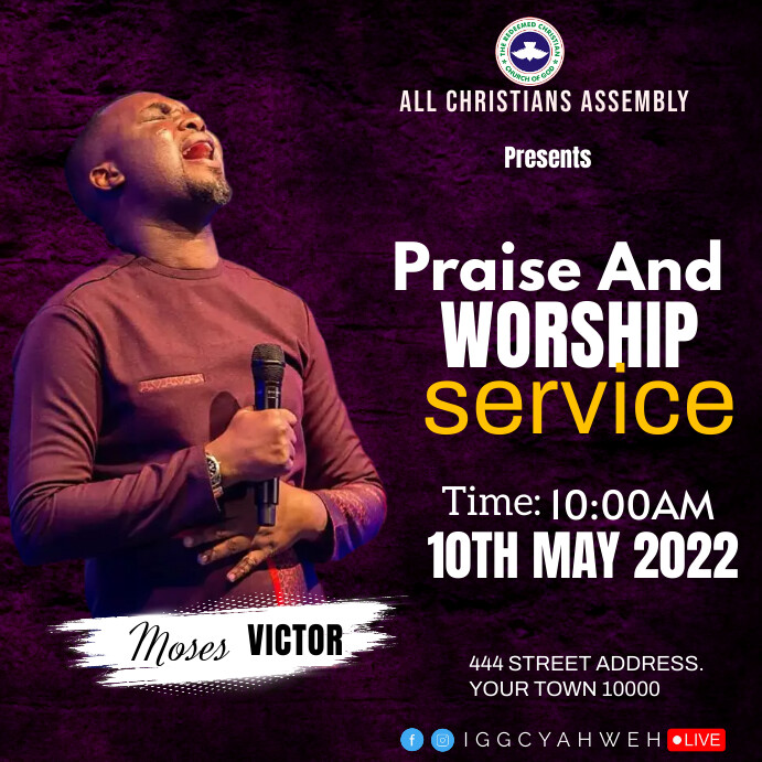 Praise and worship Template | PosterMyWall
