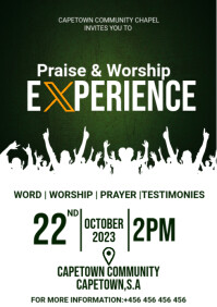 praise and worship experience flyer template A3